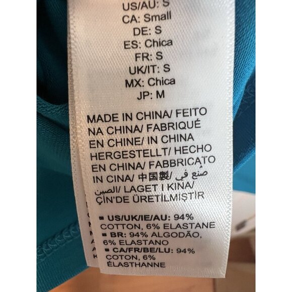 Terea By Andrea Pitter Primrose Knotted Front Top Small Blue Long Sleeves NWT - Picture 8 of 9